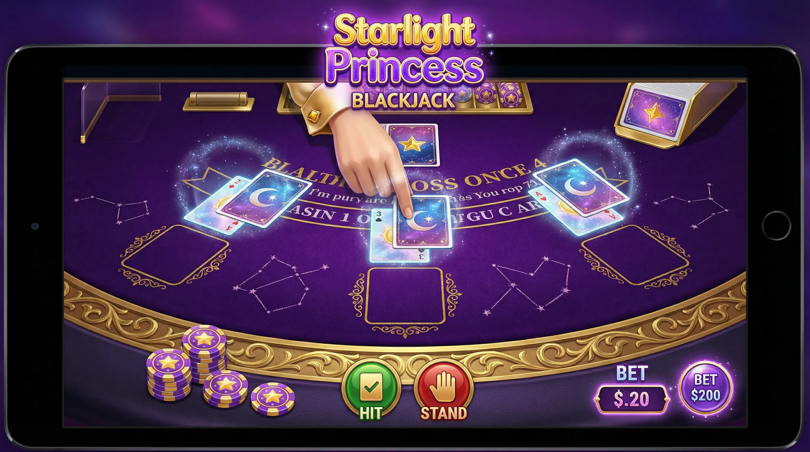 Gameplay de Blackjack no betnacional interface do jogo